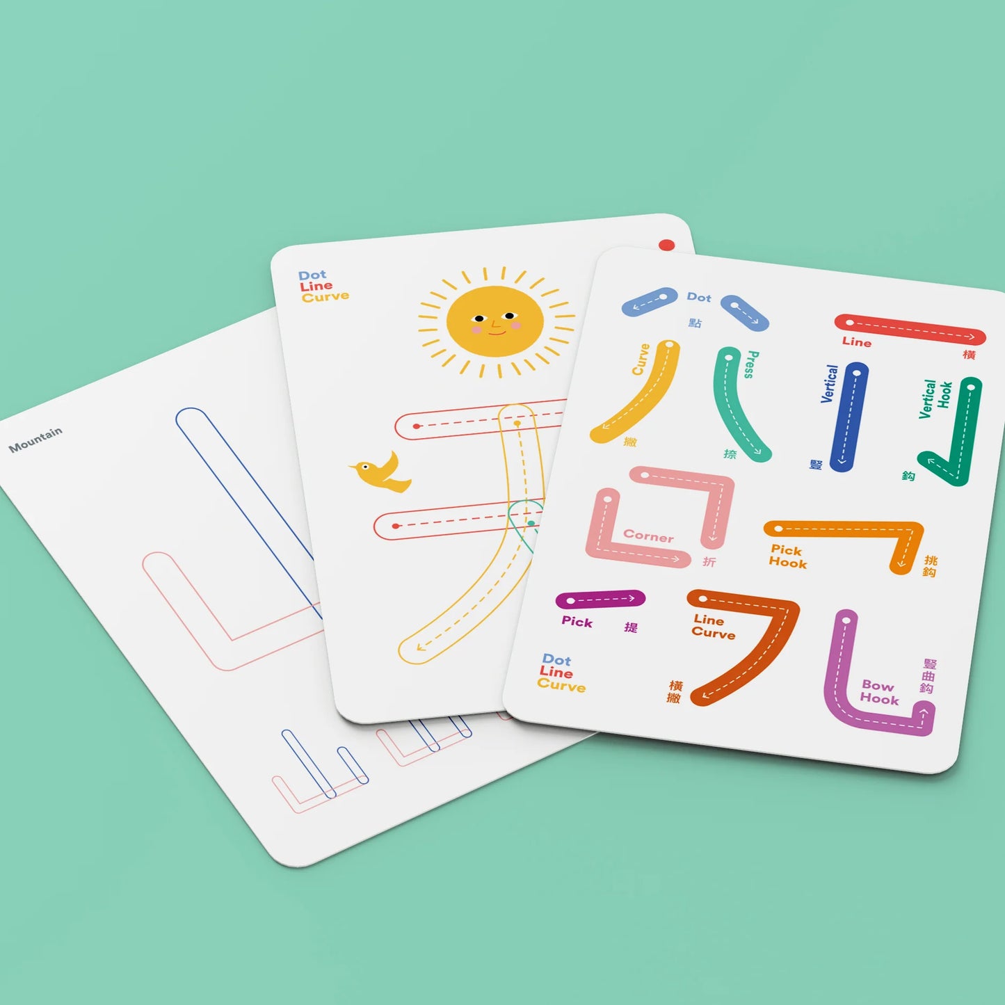 Dot Line Curve: The Book of Nature Set (Touch & Trace Book + Write & Wipe Cards)