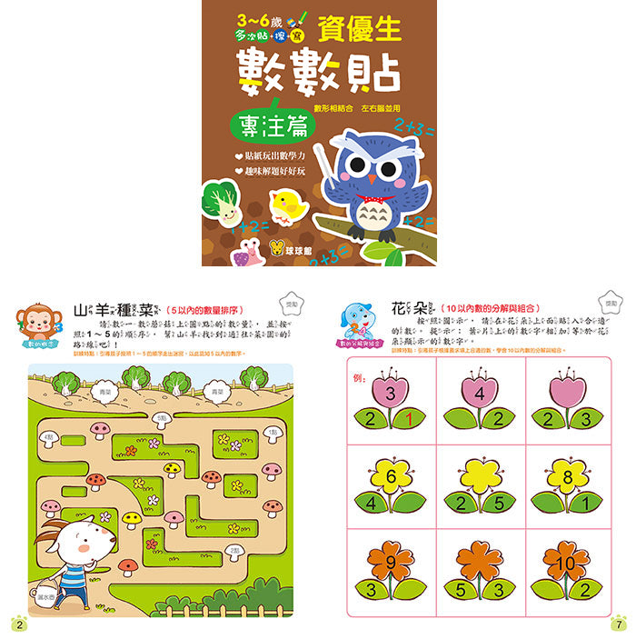 Math Sticker Activity Books • 資優生數數貼