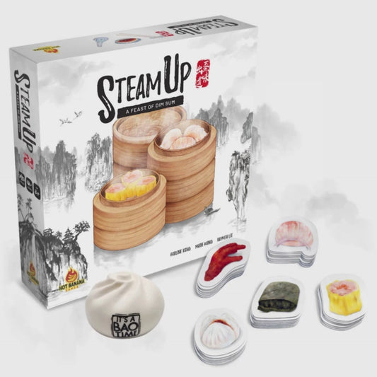 Steam Up Board Game (Standard Edition) + Special Squishy Steam Bun First Player Marker